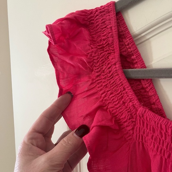 NWT Lush “Azalea” Pink Flutter Sleeve Tiered Summer Dress Women’s XS - Picture 13 of 15